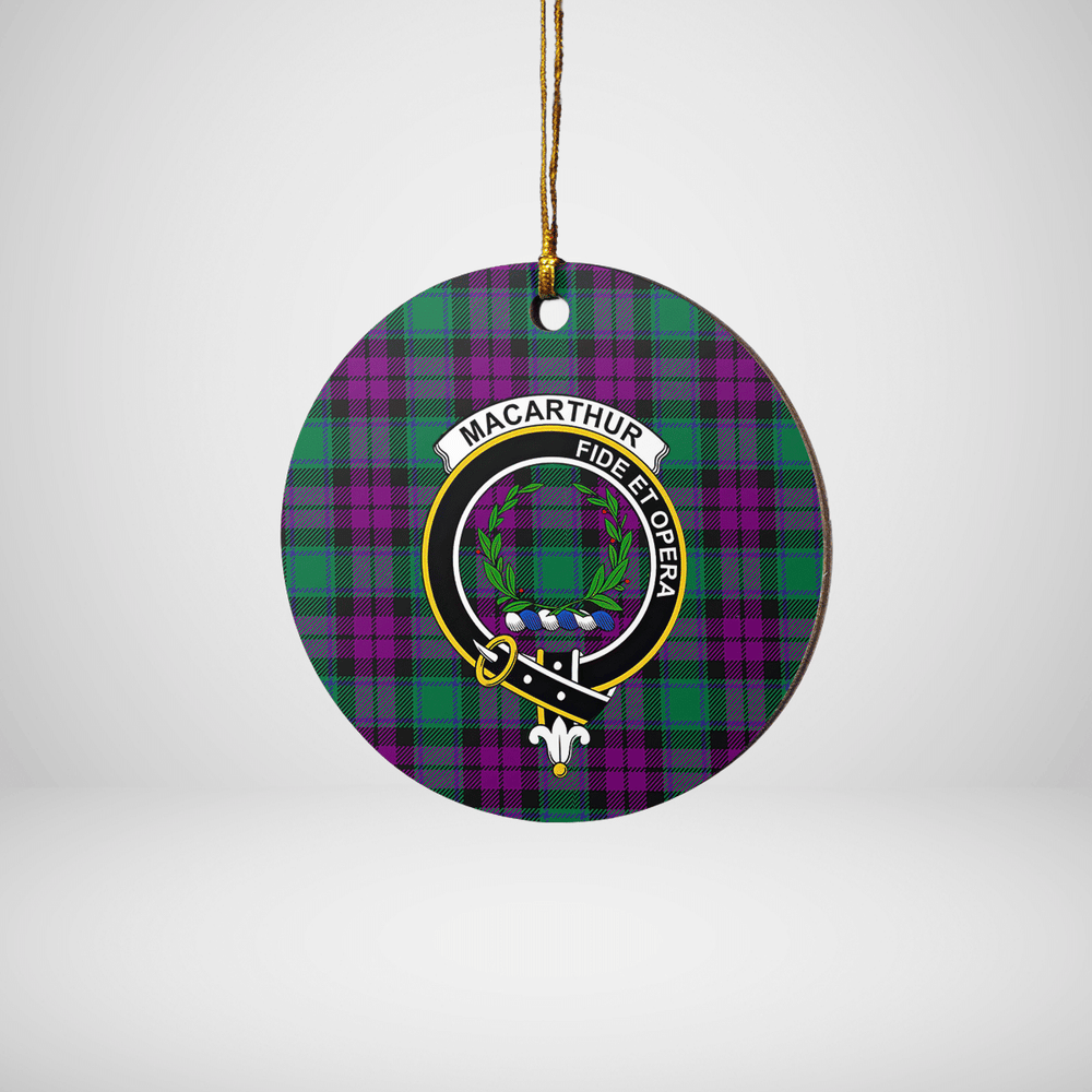 Clan MacArthur – Milton Tartan Crest Round Ceramic Ornament DY65 MacArthur – Milton Tartan Tartan Christmas