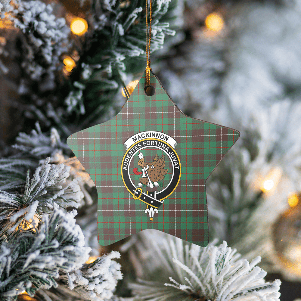 Clan MacKinnon Hunting Ancient Tartan Crest Star Ceramic Ornament AV21 MacKinnon Hunting Ancient Tartan Tartan Christmas