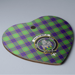 Clan Dalrymple Tartan Crest Heart Ceramic Ornament ST20 Dalrymple Tartan Tartan Christmas