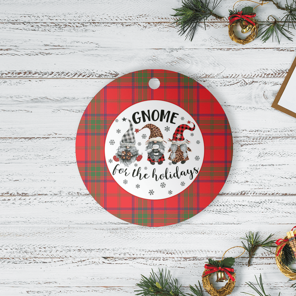 Clan Ross Modern Tartan Tartan Crest Gnome Round Ceramic Ornament JP75 Ross Modern Tartan Tartan Christmas