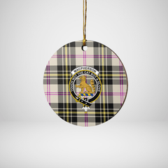 Clan MacPherson Dress Ancient Tartan Crest Round Ceramic Ornament DU89 MacPherson Dress Ancient Tartan Tartan Christmas