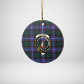 Clan Guthrie Modern Tartan Crest Round Ceramic Ornament RJ13 Guthrie Modern Tartan Tartan Christmas