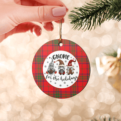Clan Ross Modern Tartan Tartan Crest Gnome Round Ceramic Ornament JP75 Ross Modern Tartan Tartan Christmas
