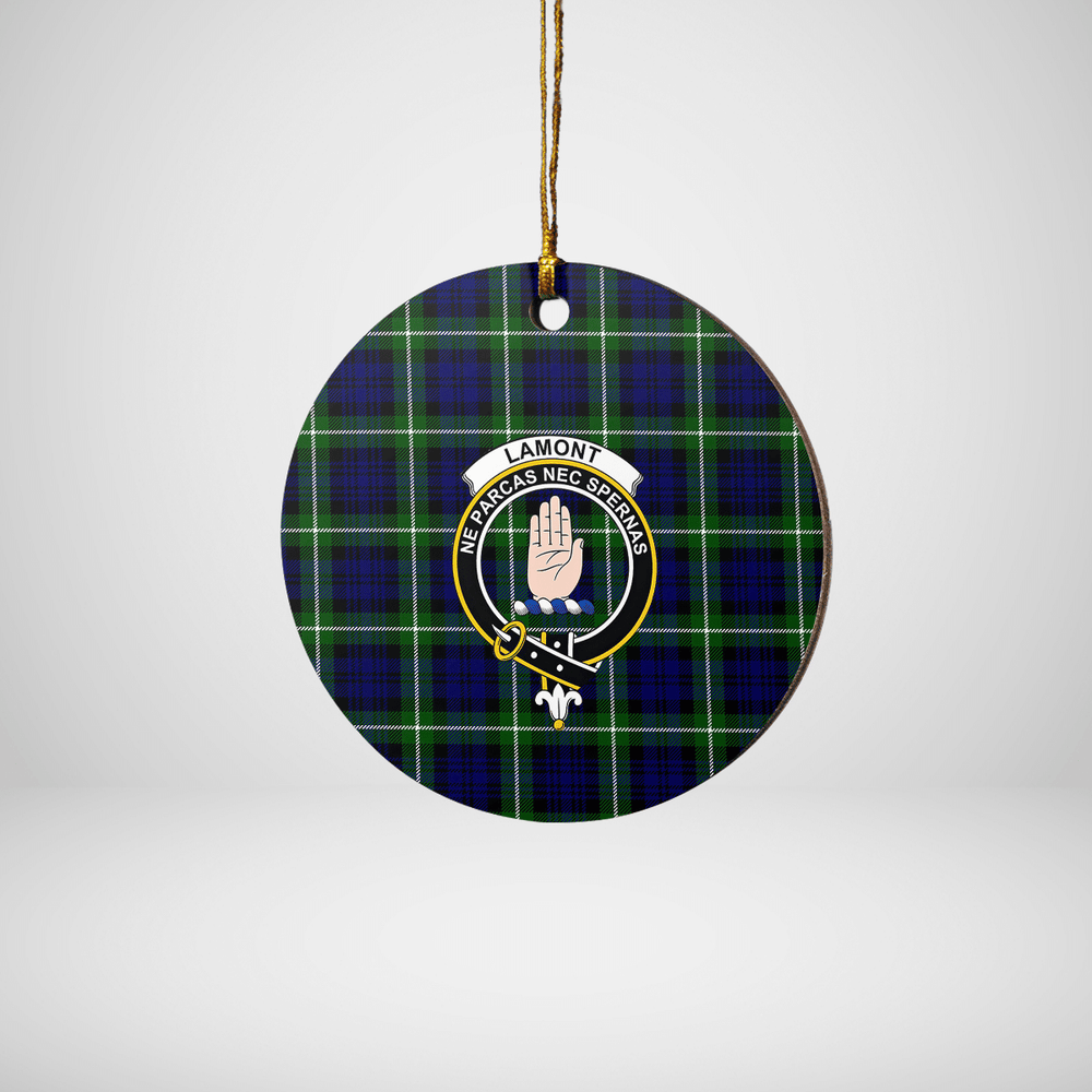 Clan Lamont Modern Tartan Crest Round Ceramic Ornament ZU80 Lamont Modern Tartan Tartan Christmas
