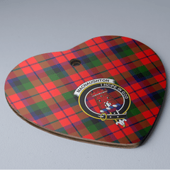 Clan MacNaughton Modern Tartan Crest Heart Ceramic Ornament SW19 MacNaughton Modern Tartan Tartan Christmas