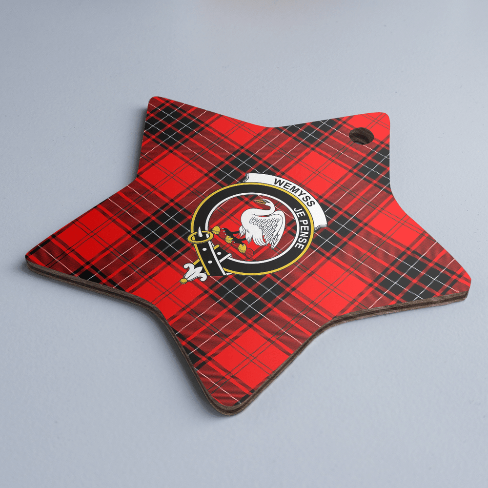 Clan Wemyss Modern Tartan Crest Star Ceramic Ornament RB19 Wemyss Modern Tartan Tartan Christmas