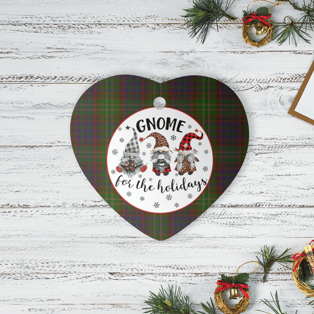 Clan Cunningham Hunting Modern Tartan Tartan Crest Gnome Heart Ceramic Ornament RI68 Cunningham Hunting Modern Tartan Tartan Christmas