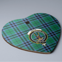 Clan Keith Ancient Tartan Crest Heart Ceramic Ornament NL50 Keith Ancient Tartan Tartan Christmas
