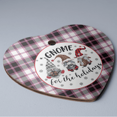 Clan MacPherson Hunting Modern Tartan Tartan Crest Gnome Heart Ceramic Ornament OM85 MacPherson Hunting Modern Tartan Tartan Christmas