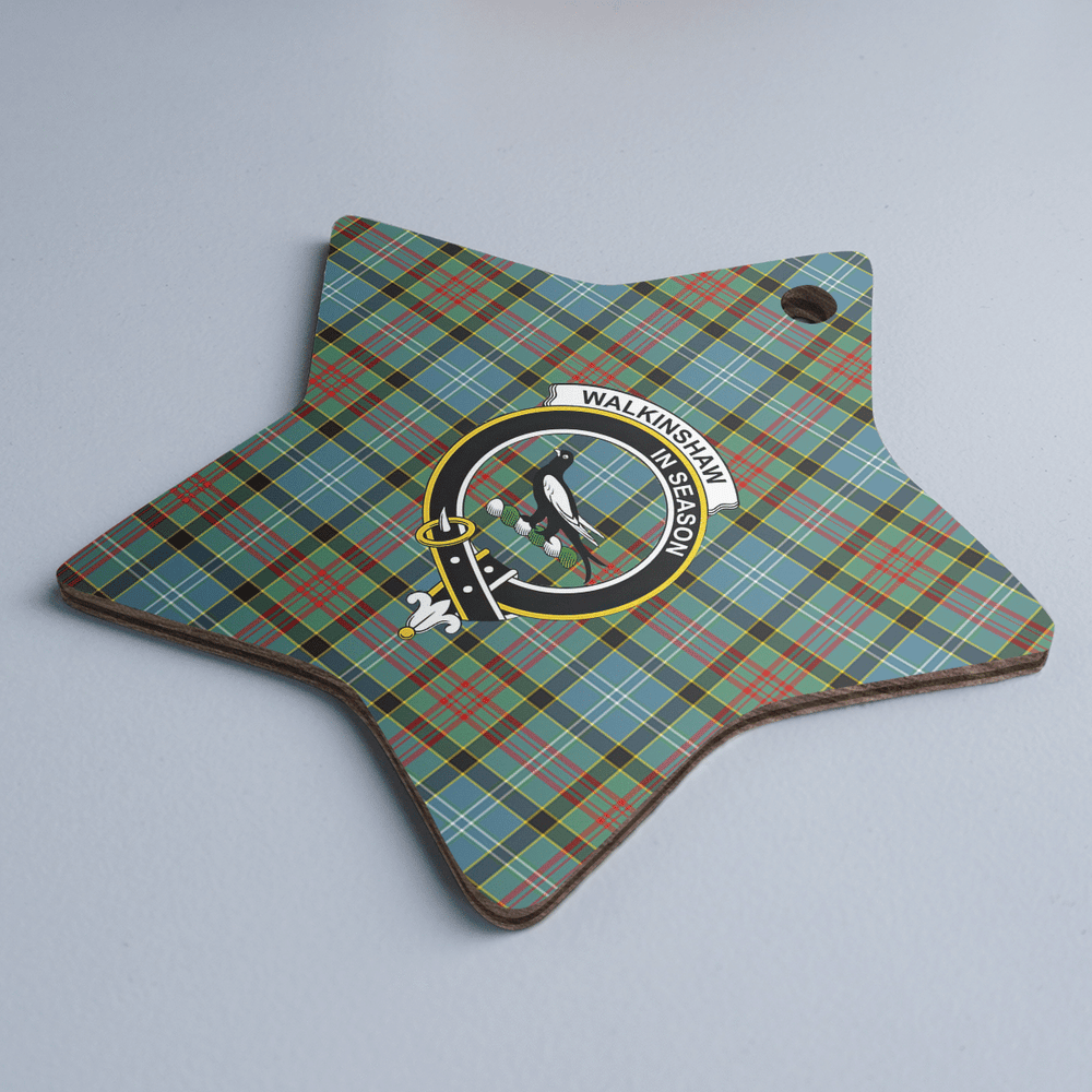 Clan Walkinshaw Tartan Crest Star Ceramic Ornament QX99 Walkinshaw Tartan Tartan Christmas