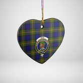 Clan Muir Tartan Crest Heart Ceramic Ornament VH24 Muir Tartan Tartan Christmas