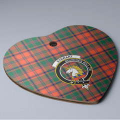 Clan Stewart of Appin Ancient Tartan Crest Heart Ceramic Ornament GP92 Stewart of Appin Ancient Tartan Tartan Christmas