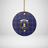 Clan Fleming Tartan Crest Round Ceramic Ornament FI17 Fleming Tartan Tartan Christmas