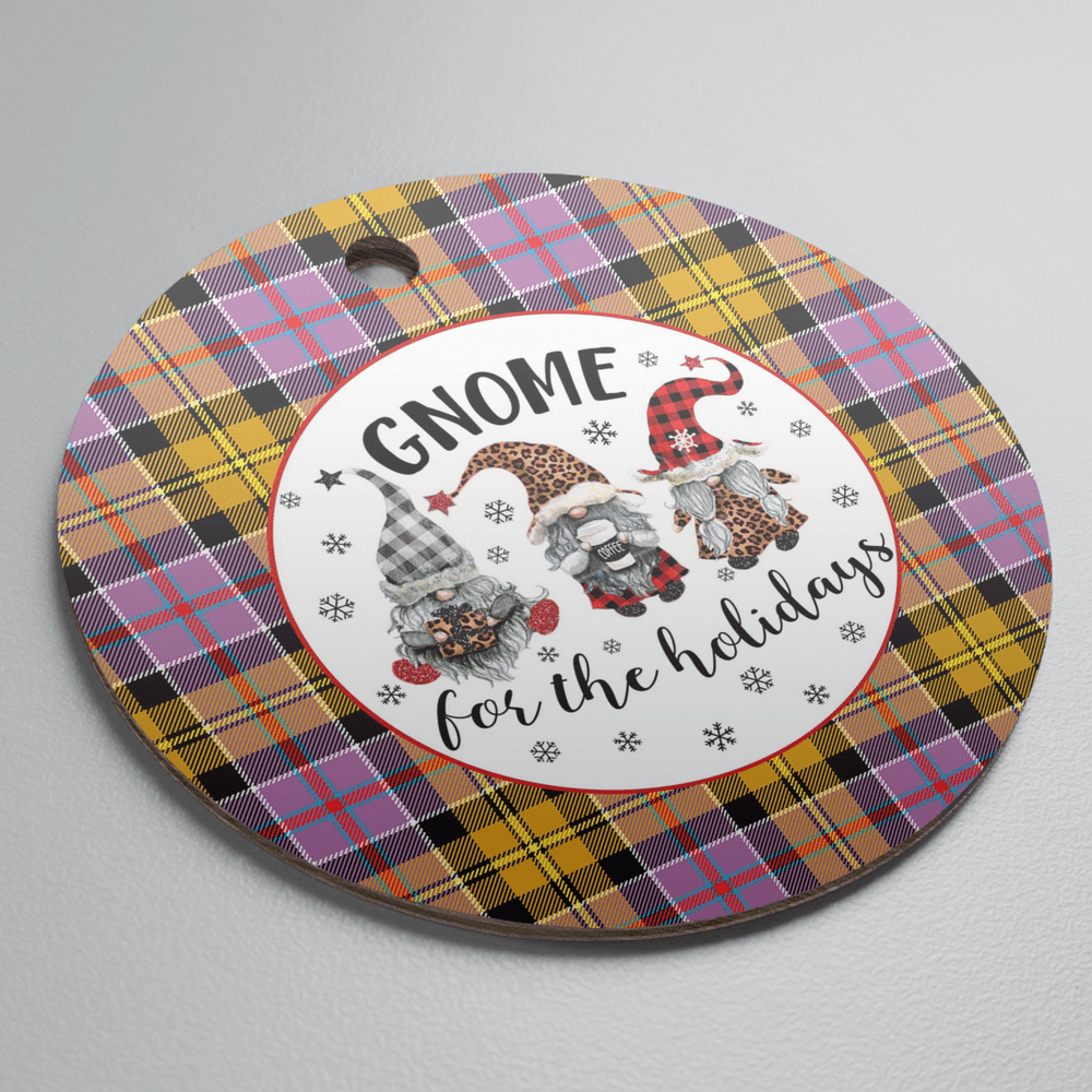 Clan Culloden Ancient Tartan Tartan Crest Gnome Round Ceramic Ornament UD90 Culloden Ancient Tartan Tartan Christmas