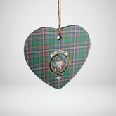 Clan MacFarlane Hunting Ancient Tartan Crest Heart Ceramic Ornament ZI26 MacFarlane Hunting Ancient Tartan Tartan Christmas