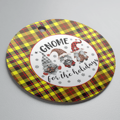 Clan Jardine Tartan Tartan Crest Gnome Round Ceramic Ornament WH35 Jardine Tartan Tartan Christmas