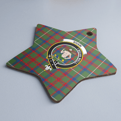 Clan Shaw Green Modern Tartan Crest Star Ceramic Ornament DA28 Shaw Green Modern Tartan Tartan Christmas