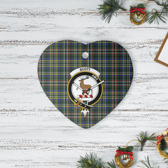 Clan Scott Green Modern Tartan Crest Heart Ceramic Ornament OV87 Scott Green Modern Tartan Tartan Christmas