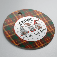 Clan McNally Tartan Tartan Crest Gnome Round Ceramic Ornament PD21 McNally Tartan Tartan Christmas