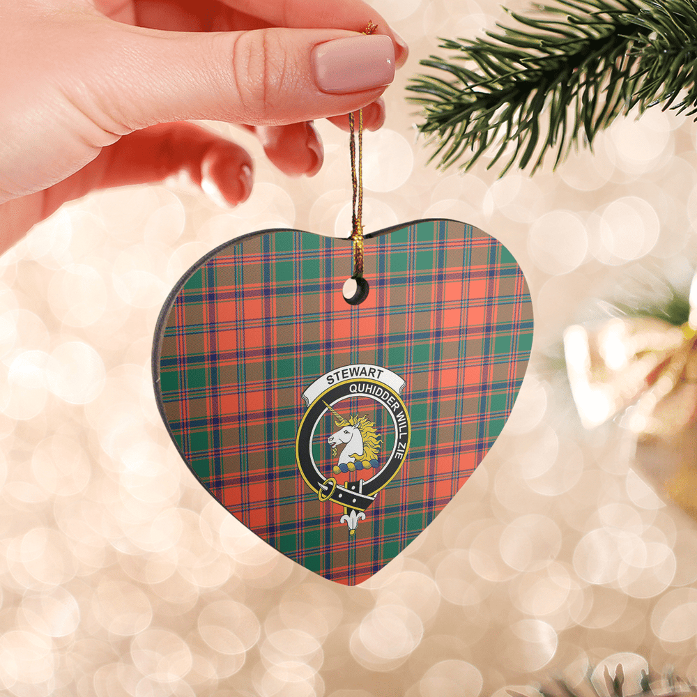 Clan Stewart of Appin Ancient Tartan Crest Heart Ceramic Ornament GP92 Stewart of Appin Ancient Tartan Tartan Christmas