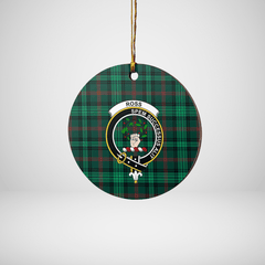 Clan Ross Hunting Modern Tartan Crest Round Ceramic Ornament BI80 Ross Hunting Modern Tartan Tartan Christmas
