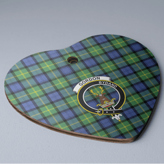 Clan Gordon Old Ancient Tartan Crest Heart Ceramic Ornament QG63 Gordon Old Ancient Tartan Tartan Christmas