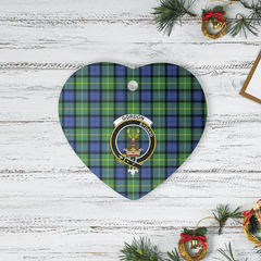 Clan Gordon Old Ancient Tartan Crest Heart Ceramic Ornament QG63 Gordon Old Ancient Tartan Tartan Christmas