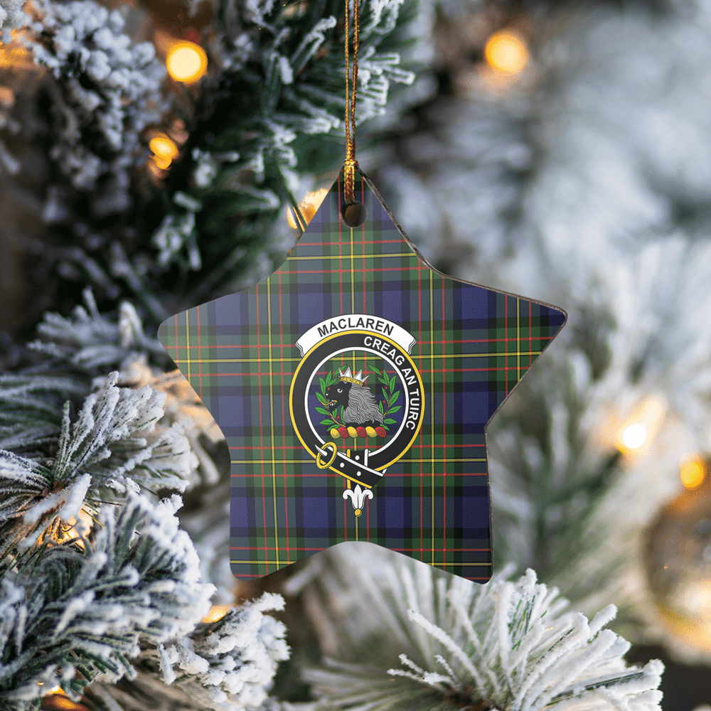 Clan MacLaren Modern Tartan Crest Star Ceramic Ornament NV57 MacLaren Modern Tartan Tartan Christmas