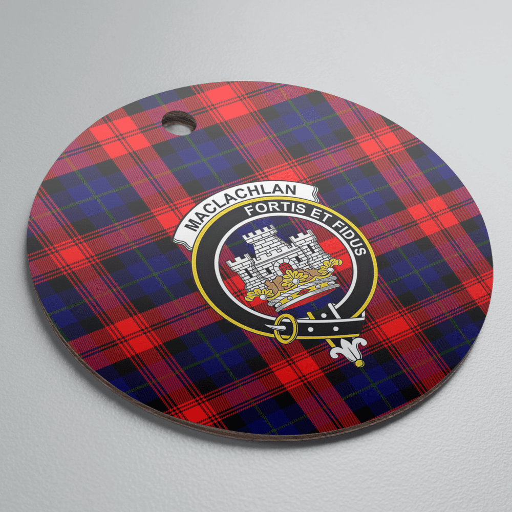 Clan MacLachlan Modern Tartan Crest Round Ceramic Ornament KS78 MacLachlan Modern Tartan Tartan Christmas