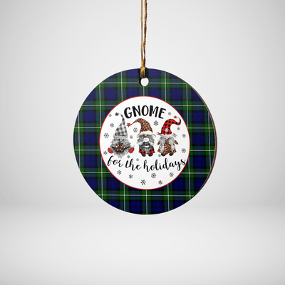 Clan Meldrum Forbes Tartan Tartan Crest Gnome Round Ceramic Ornament