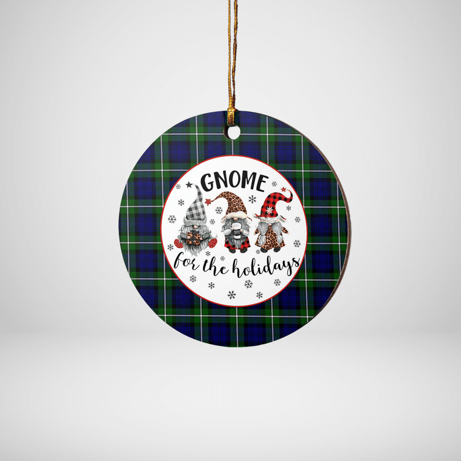Clan Meldrum Forbes Tartan Tartan Crest Gnome Round Ceramic Ornament VC21 Meldrum Forbes Tartan Tartan Christmas