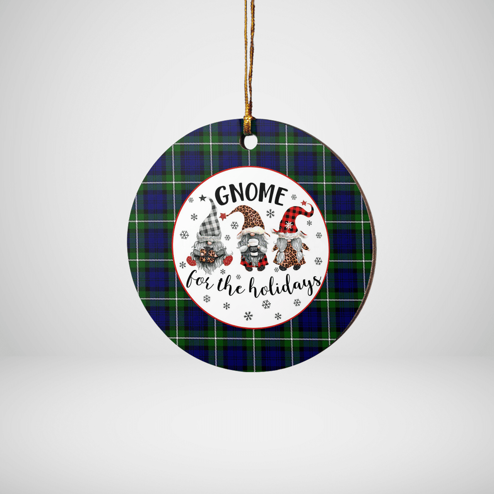 Clan Meldrum Forbes Tartan Tartan Crest Gnome Round Ceramic Ornament VC21 Meldrum Forbes Tartan Tartan Christmas