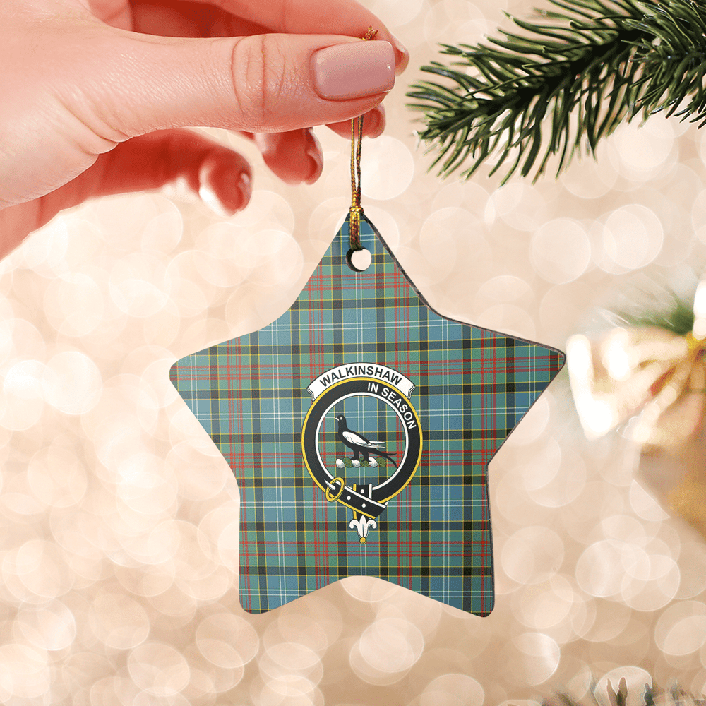 Clan Walkinshaw Tartan Crest Star Ceramic Ornament QX99 Walkinshaw Tartan Tartan Christmas