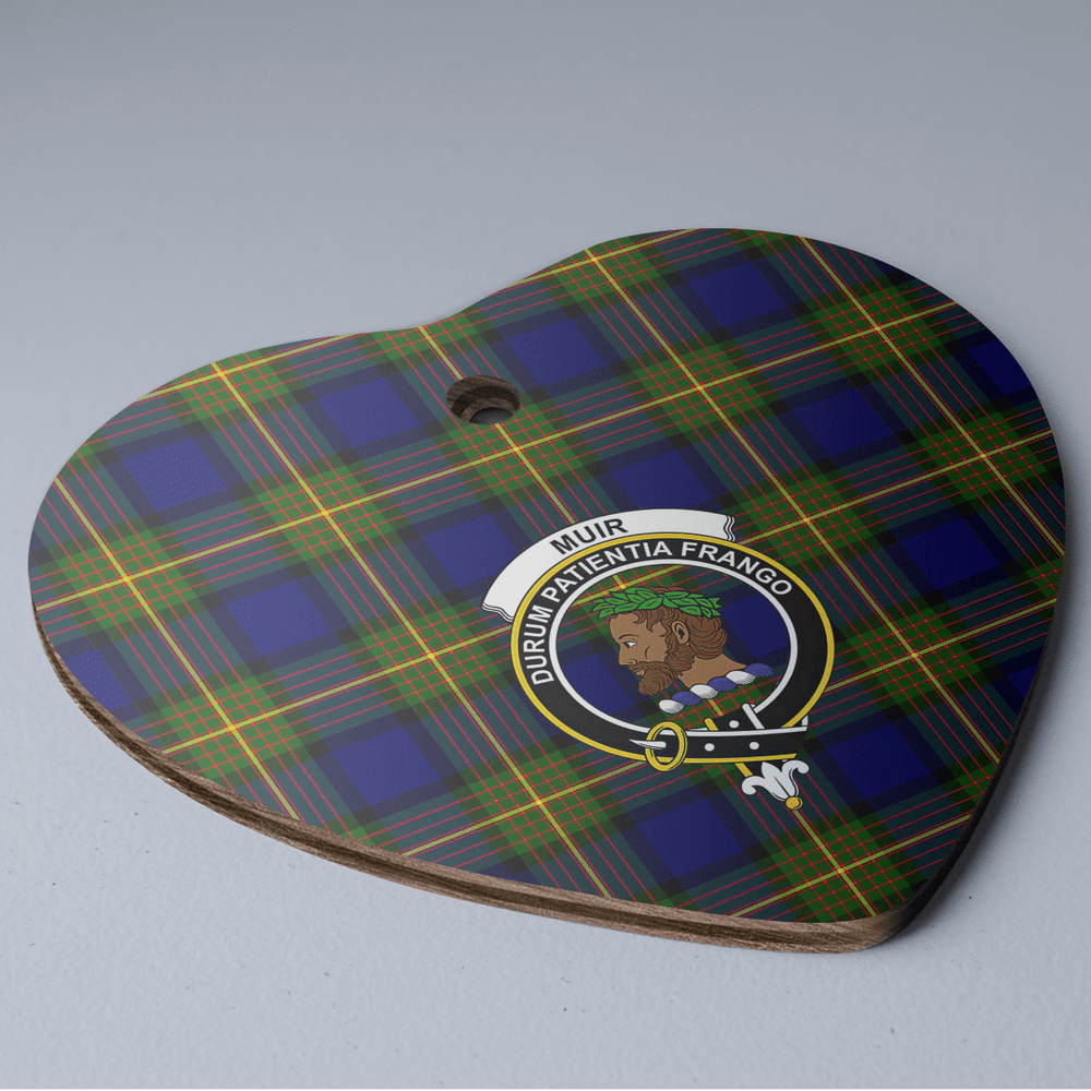 Clan Muir Tartan Crest Heart Ceramic Ornament VH24 Muir Tartan Tartan Christmas