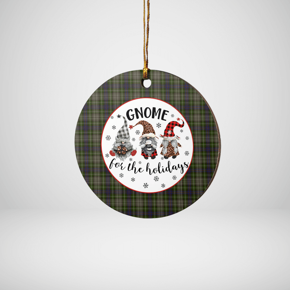 Clan Davidson Tulloch Dress Tartan Tartan Crest Gnome Round Ceramic Ornament NF91 Davidson Tulloch Dress Tartan Tartan Christmas