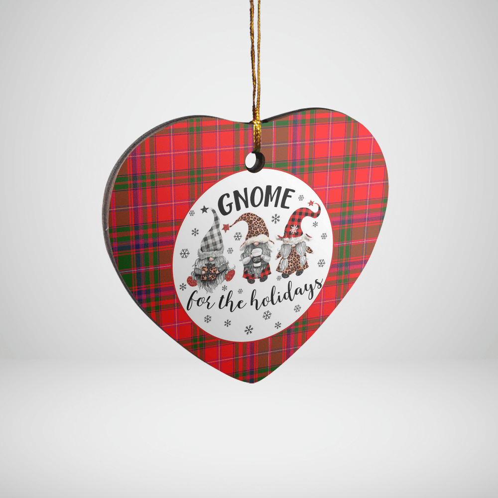 Clan MacDougall Modern Tartan Tartan Crest Gnome Heart Ceramic Ornament PN26 MacDougall Modern Tartan Tartan Christmas