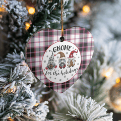 Clan MacPherson Hunting Modern Tartan Tartan Crest Gnome Heart Ceramic Ornament OM85 MacPherson Hunting Modern Tartan Tartan Christmas