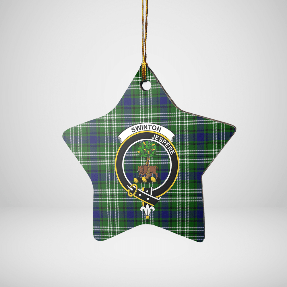 Clan Swinton (Tweedside) Tartan Crest Star Ceramic Ornament PP92 Swinton (Tweedside) Tartan Tartan Christmas
