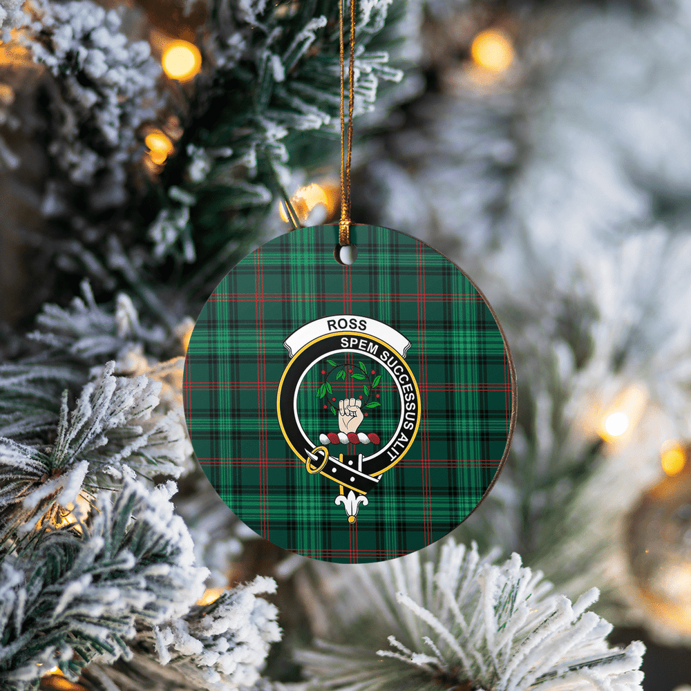 Clan Ross Hunting Modern Tartan Crest Round Ceramic Ornament BI80 Ross Hunting Modern Tartan Tartan Christmas