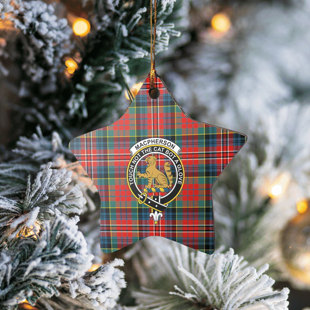 Clan MacPherson Ancient Tartan Crest Star Ceramic Ornament PK62 MacPherson Ancient Tartan Tartan Christmas