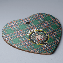 Clan MacFarlane Hunting Ancient Tartan Crest Heart Ceramic Ornament ZI26 MacFarlane Hunting Ancient Tartan Tartan Christmas