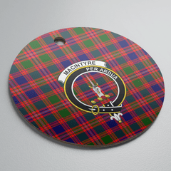 Clan MacIntyre Modern Tartan Crest Round Ceramic Ornament HT69 MacIntyre Modern Tartan Tartan Christmas