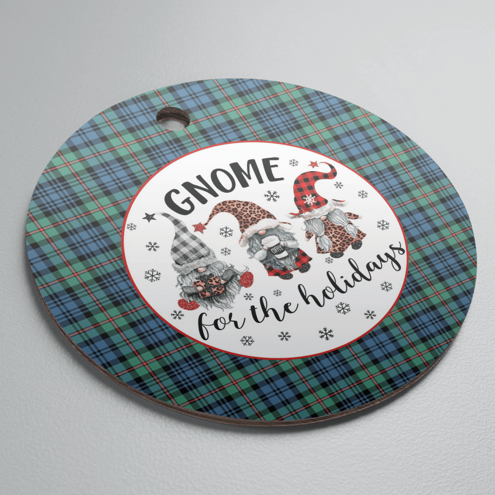 Clan MacKinlay Ancient Tartan Tartan Crest Gnome Round Ceramic Ornament MV96 MacKinlay Ancient Tartan Tartan Christmas