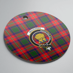 Clan Wauchope Tartan Crest Round Ceramic Ornament ZT44 Wauchope Tartan Tartan Christmas