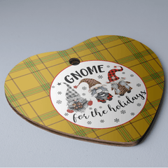 Clan Houston Tartan Tartan Crest Gnome Heart Ceramic Ornament JQ42 Houston Tartan Tartan Christmas