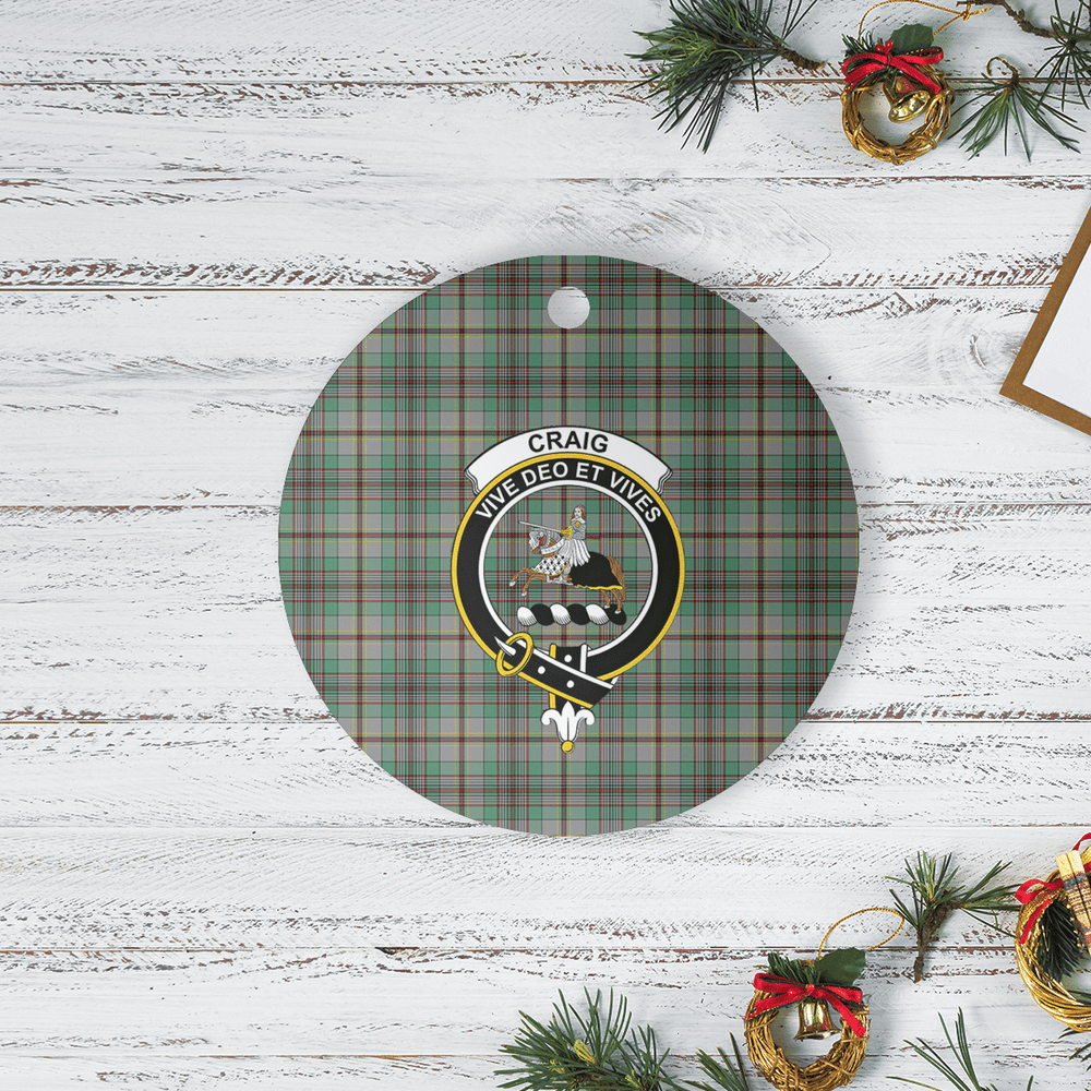 Clan Craig Tartan Crest Round Ceramic Ornament HT69 Craig Tartan Tartan Christmas