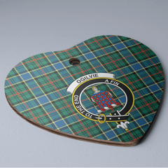 Clan Ogilvie Hunting Ancient Tartan Crest Heart Ceramic Ornament UZ83 Ogilvie Hunting Ancient Tartan Tartan Christmas