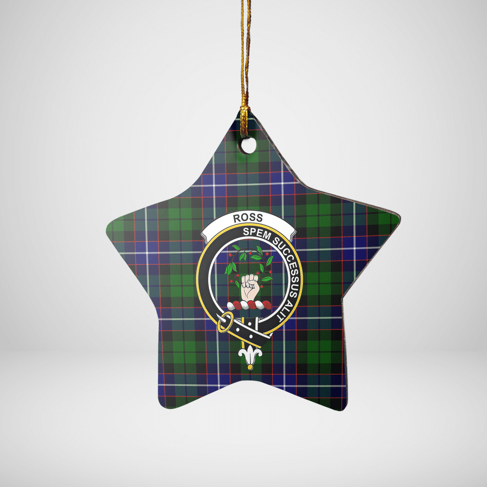 Clan Russell Modern Tartan Crest Star Ceramic Ornament VD49 Russell Modern Tartan Tartan Christmas