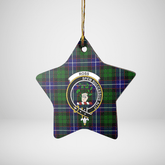 Clan Russell Modern Tartan Crest Star Ceramic Ornament VD49 Russell Modern Tartan Tartan Christmas