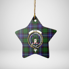 Clan Russell Modern Tartan Crest Star Ceramic Ornament VD49 Russell Modern Tartan Tartan Christmas